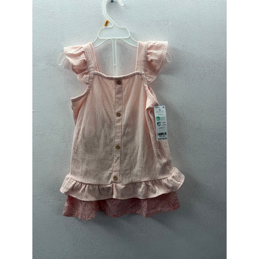 Carters Toddler Girls 3T Pink Ruffle Top and Floral Skort 2 Piece Set NWT